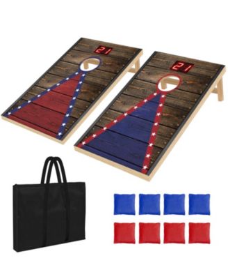 AOFAR Electronic Cornhole Set Automatic Scoring Wood 8 Bags