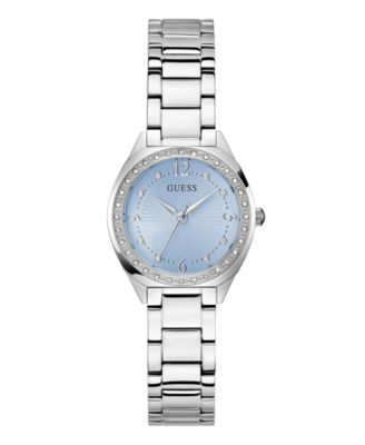 GUESS Women's Quartz Silver-Tone Stainless Steel Watch 30mm