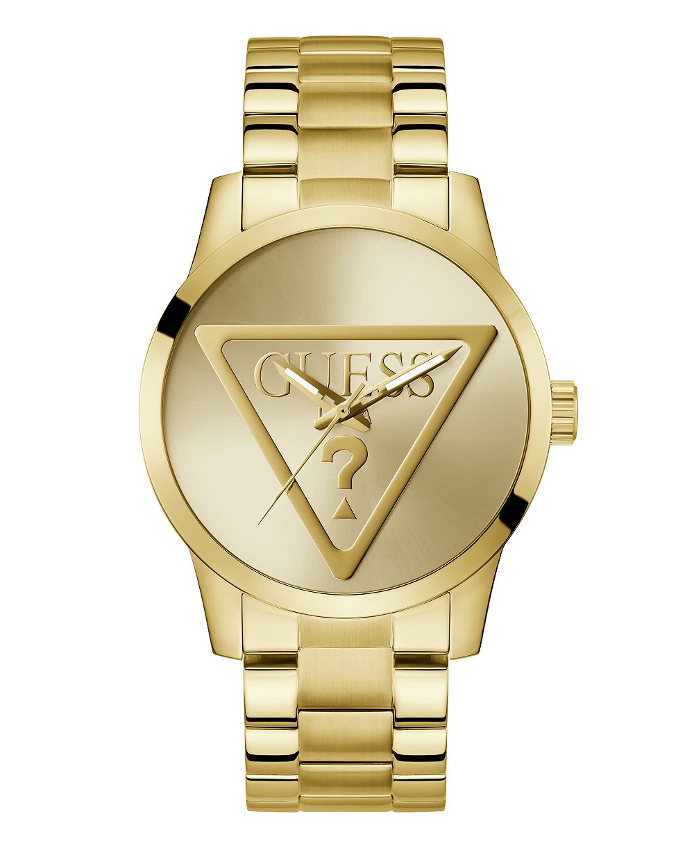 GUESS мужские кварцевые часы с золотистым корпусом из нержавеющей стали, 44mm