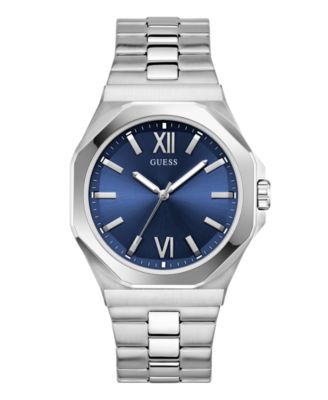 GUESS Men's Quartz Silver-Tone Stainless Steel Watch 42mm