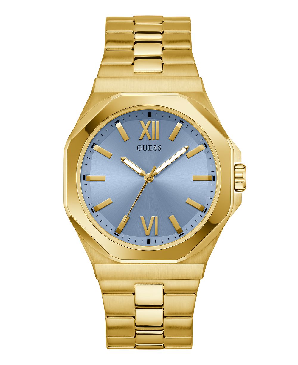 GUESS Men's Quartz Gold-Tone Stainless Steel Watch 42mm