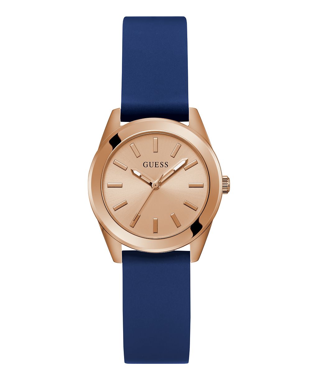 GUESS Women's Quartz Blue Silicone Watch 32mm