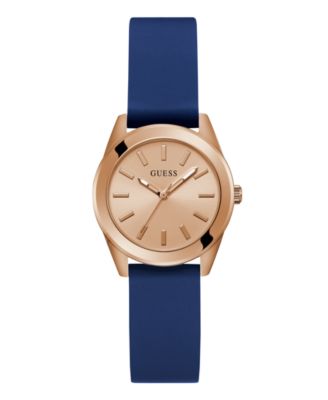 GUESS Women's Quartz Blue Silicone Watch 32mm