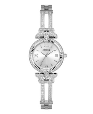 Часы GUESS Women's Quartz Silver-Tone Stainless Steel 28mm