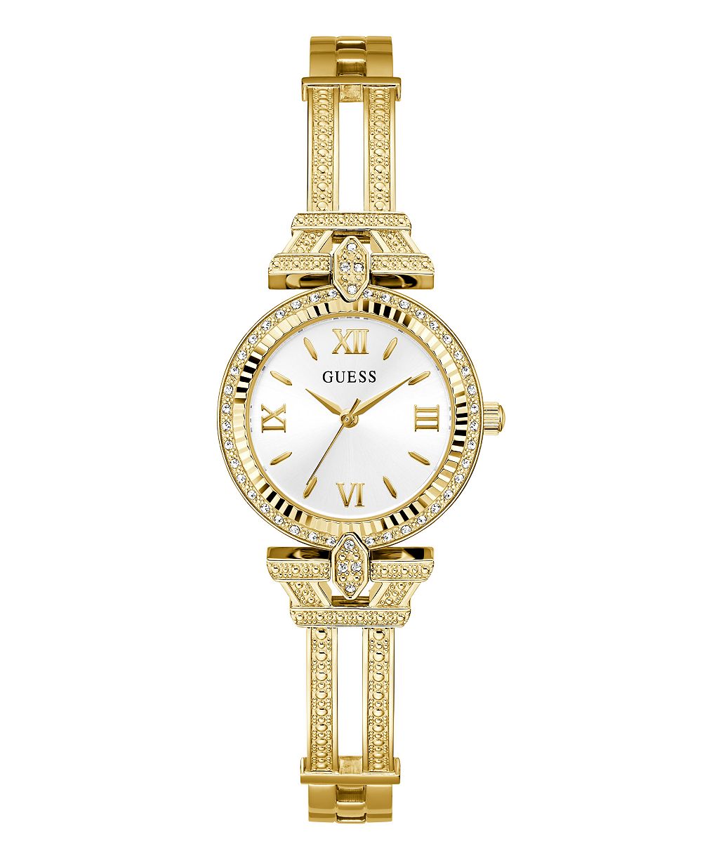 Женские кварцевые часы GUESS из золотистой нержавеющей стали 28mm