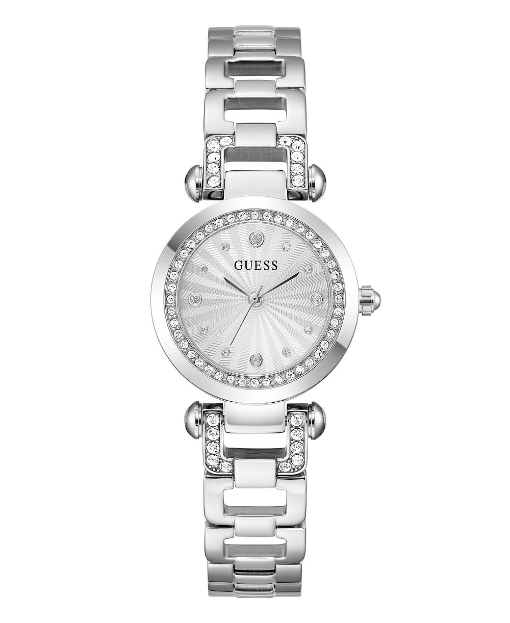 Женские часы GUESS Quartz Silver-Tone Stainless Steel 30mm