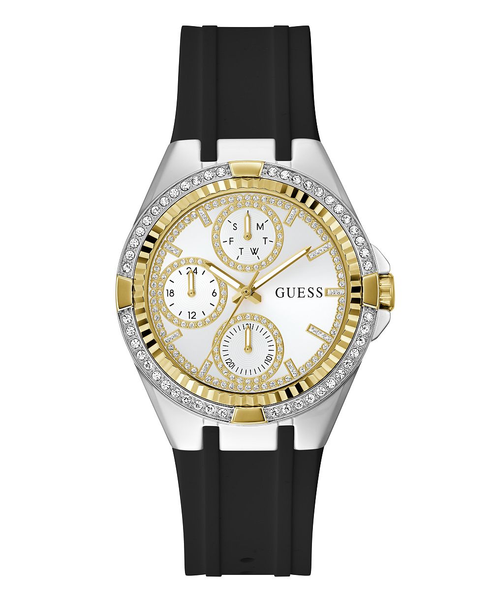 GUESS Women's Quartz Black Silicone Watch 39mm