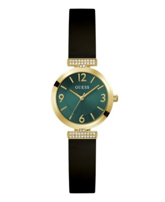 GUESS Women's Quartz Black Silicone Watch 28mm