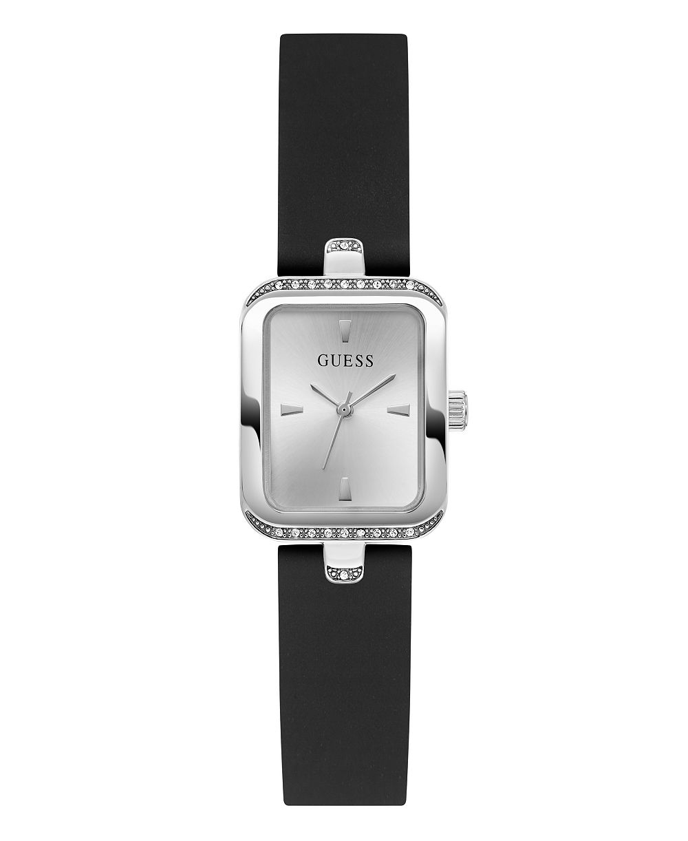 GUESS Women's Quartz Black Silicone Watch 22mm