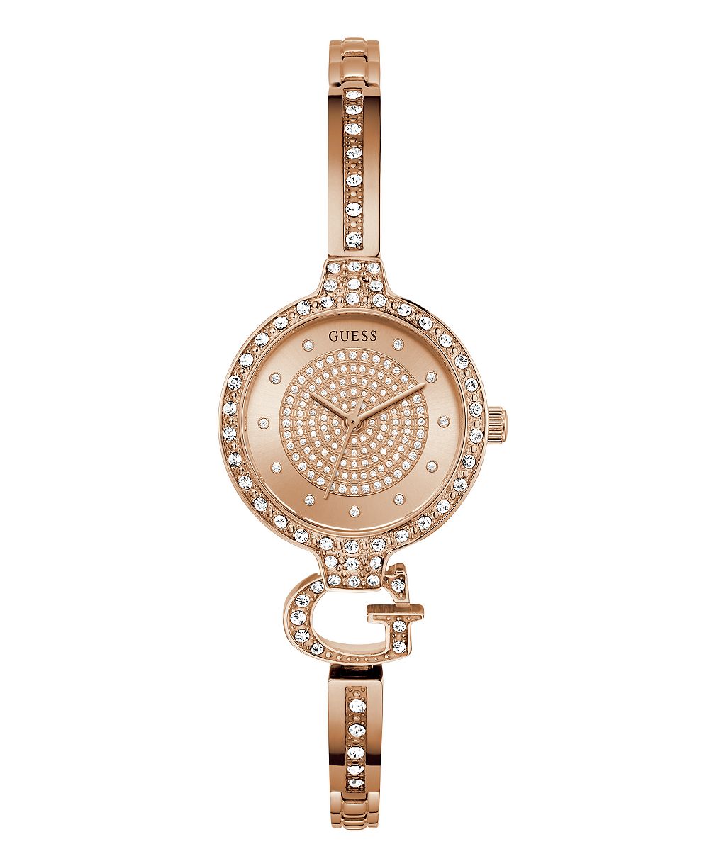 GUESS Женские кварцевые часы, Rose Gold-Tone Stainless Steel, 28mm