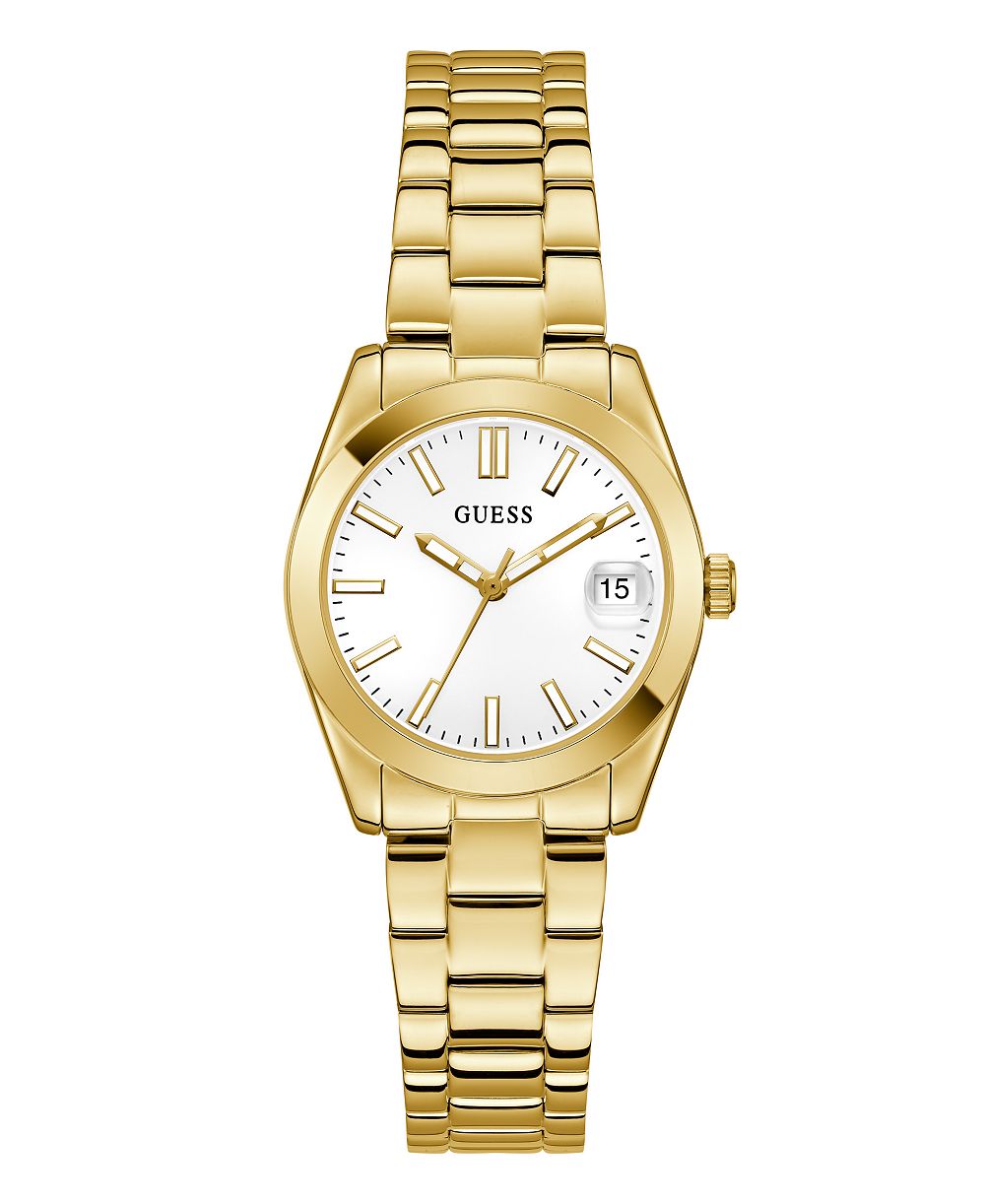 Женские часы GUESS кварцевые со стальным корпусом золотистого цвета 32мм