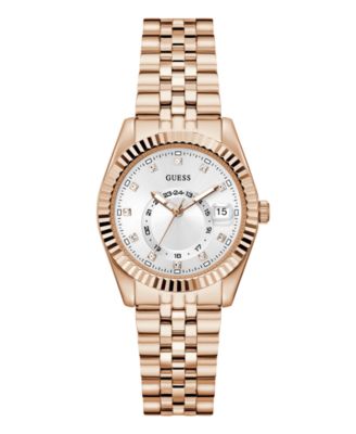 GUESS Women's Quartz Rose Gold-Tone Stainless Steel Watch 34mm