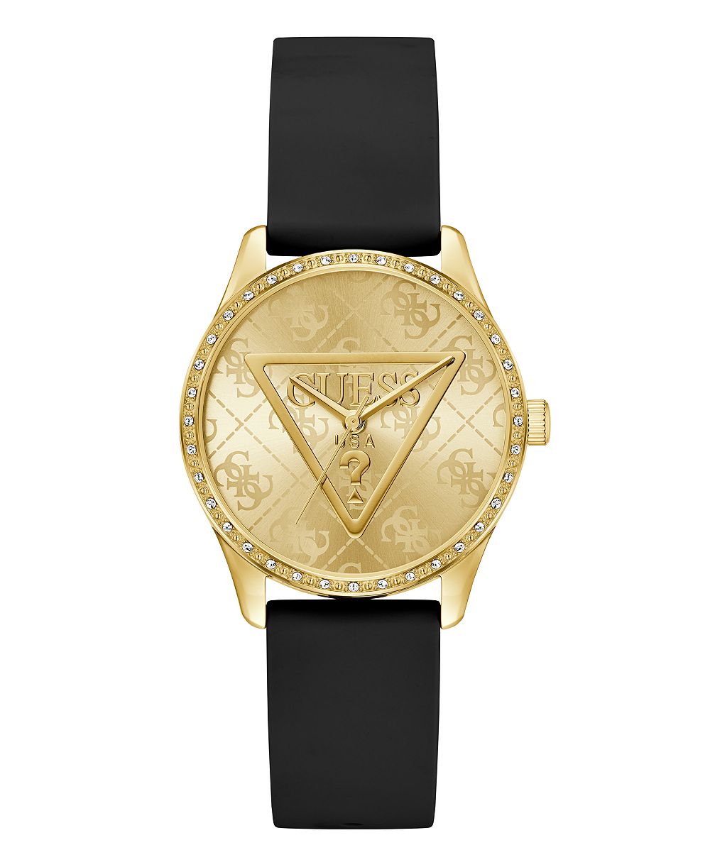 GUESS Women's Quartz Black Silicone Watch 36mm