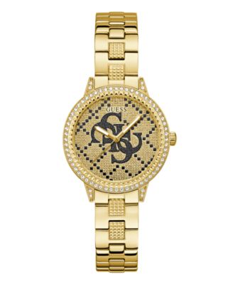GUESS Women's Quartz Gold-Tone Stainless Steel Watch 34mm