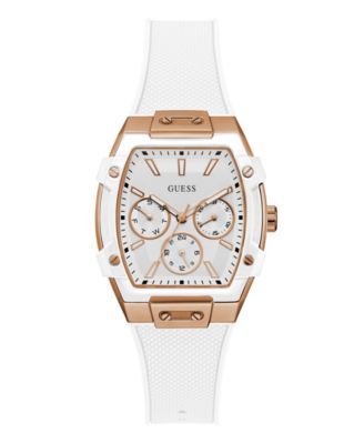 GUESS Women's Quartz White Silicone Watch 42mm x 35mm