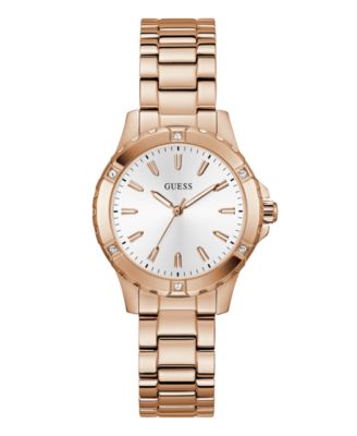 GUESS Women's Quartz Rose Gold-Tone Stainless Steel Watch 35mm