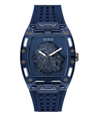 GUESS Men's Quartz Blue Silicone Watch 43mm x 42mm