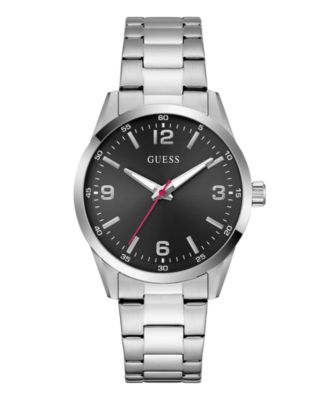 GUESS Men's Quartz Silver-Tone Stainless Steel Watch 40mm