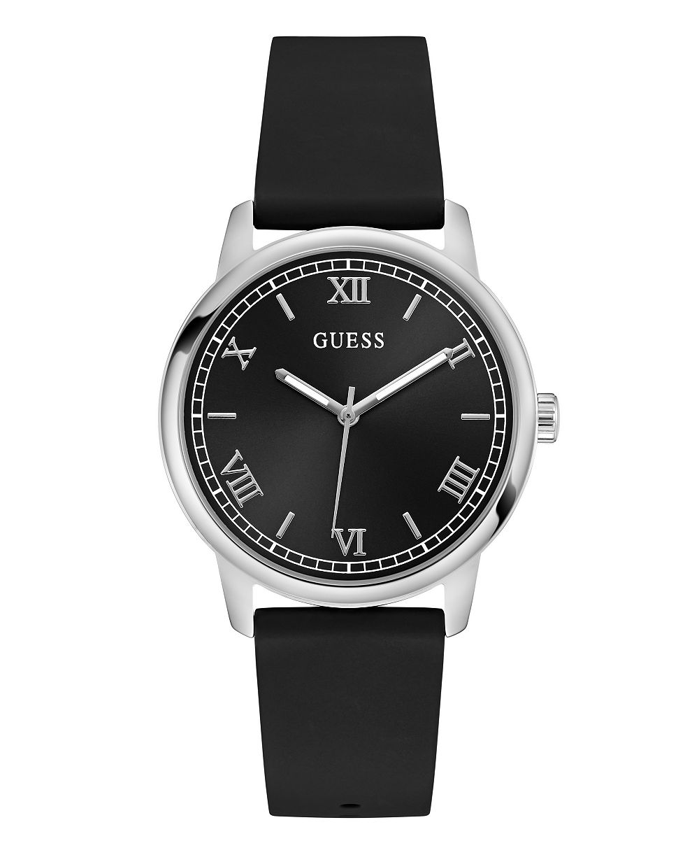GUESS Men's Quartz Black Silicone Watch 40mm