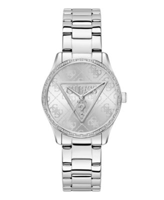 GUESS Women's Quartz Silver-Tone Stainless Steel Watch 36mm