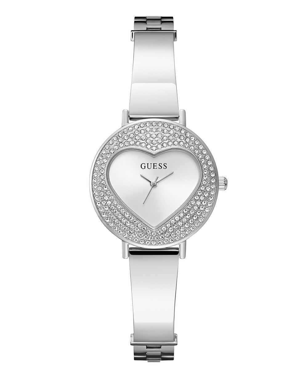 GUESS Женские кварцевые часы GUESS 30mm, серебристый цвет, нержавеющая сталь