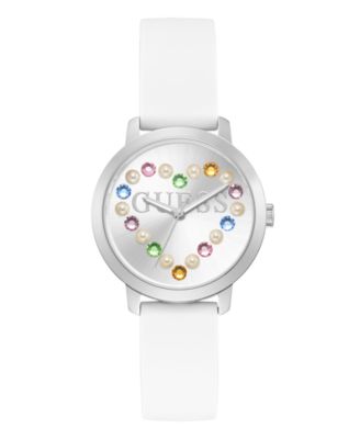 GUESS Women's White Silicone Watch 36mm