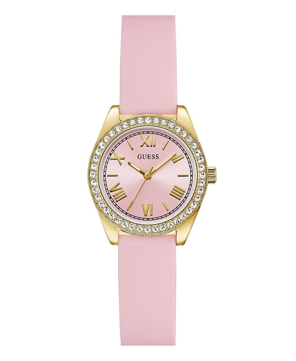 GUESS Женские кварцевые часы Pink Silicone, 30mm
