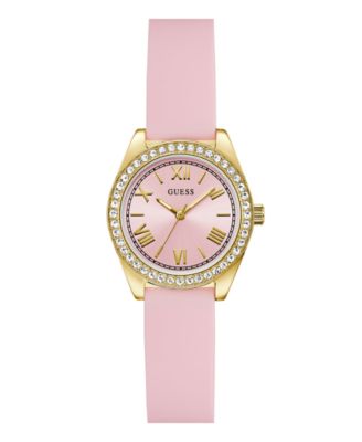 GUESS Women's Quartz Pink Silicone Watch 30mm