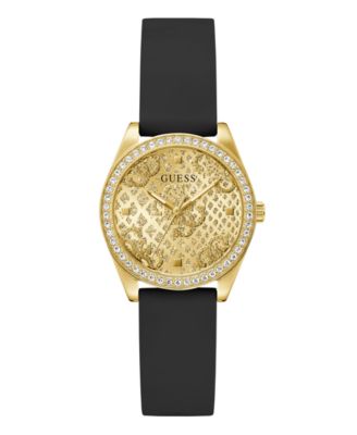 GUESS Women's Quartz Black Silicone Watch 32mm
