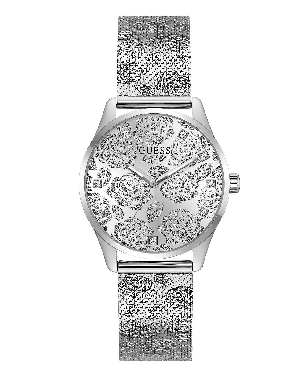 Женские наручные часы GUESS из стальной сетки с серебристым оттенком, 36 мм