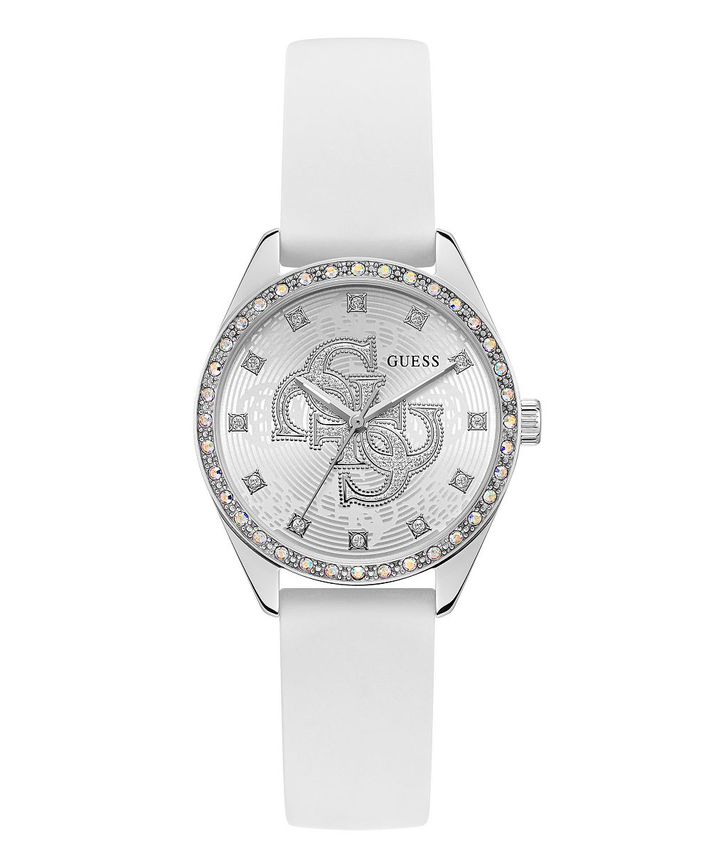 GUESS Women's White Silicone Watch 34mm