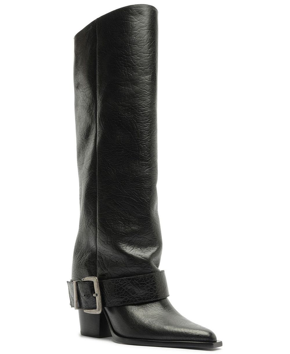 Schutz Women's Parker Up Buckle Tall Dress Boots