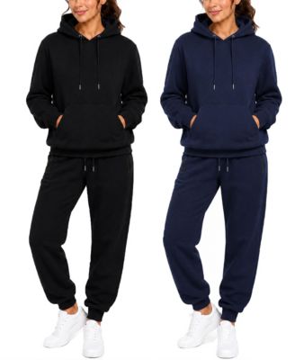 Blu Rock Women's Studio JK Loose-Fit Soft-Fleece Cotton-Blend Hoodie and Sweatpants Set, 2 Full Sets
