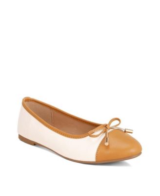 London Rag Womens Natania Two Tone Ballet Flats