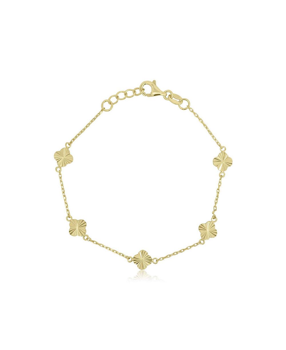 Браслет The Lovery Mini Fluted Clover, позолоченное серебро 14K