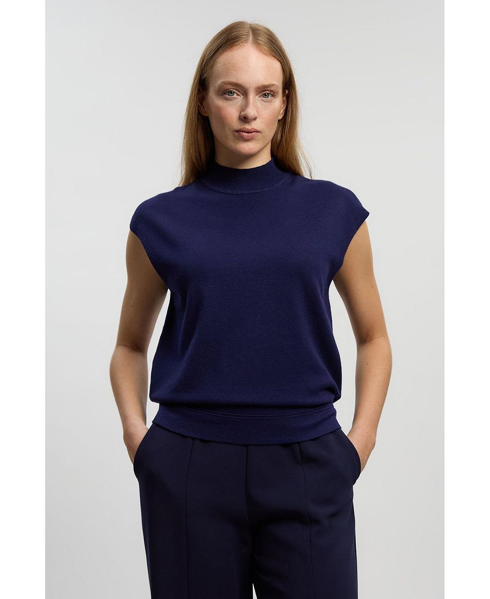 Karen Millen Women's High Neck Knit Tank Top