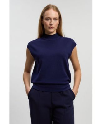 Karen Millen Women's High Neck Knit Tank Top