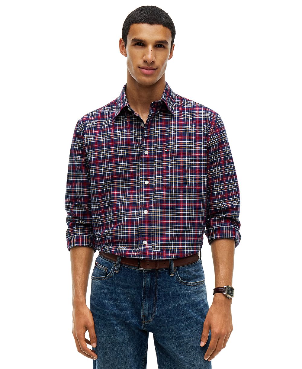 Tommy Hilfiger Men's Oxford Tartan Check Regular-Fit Shirt