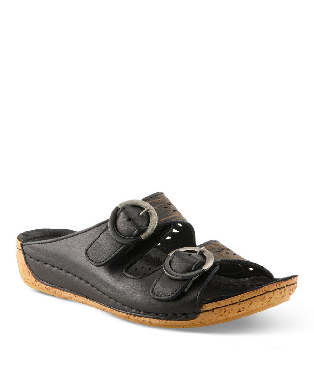 Spring Step Women's Gelatia Slide Wedge with Laser-Cut Detail