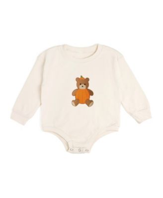 Ромпер Sweet Wink для малышей с принтом Pumpkin Teddy Bear, длинный рукав