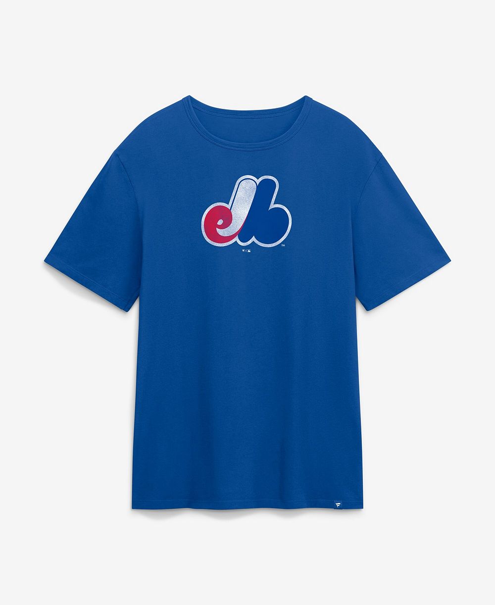 Мужская футболка Fanatics Blue Montreal Expos Vintage Logo Legacy