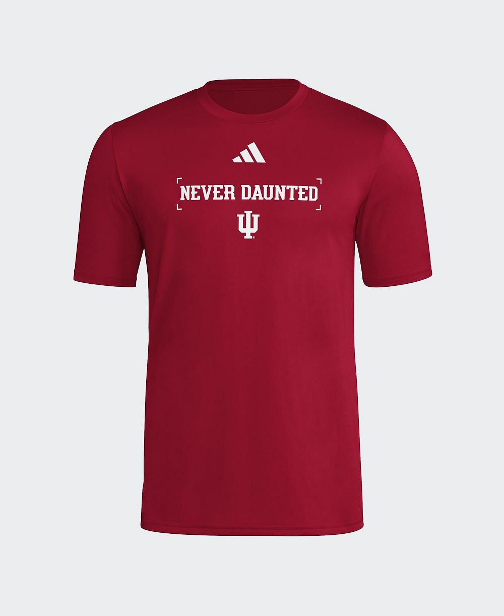 Adidas Men's Crimson Indiana Hoosiers Locker Slogan Football Pre-Game T-Shirt