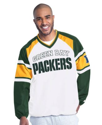 Starter куртка-пуловер Men's White Green Bay Packers Infield Play Raglan