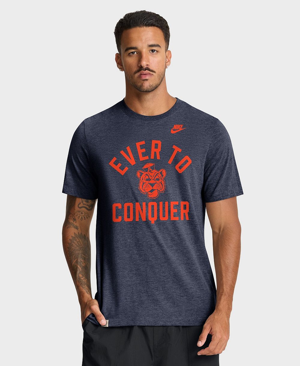 Мужская футболка Nike Heather Navy Auburn Tigers Legacy Mantra Tri-Blend
