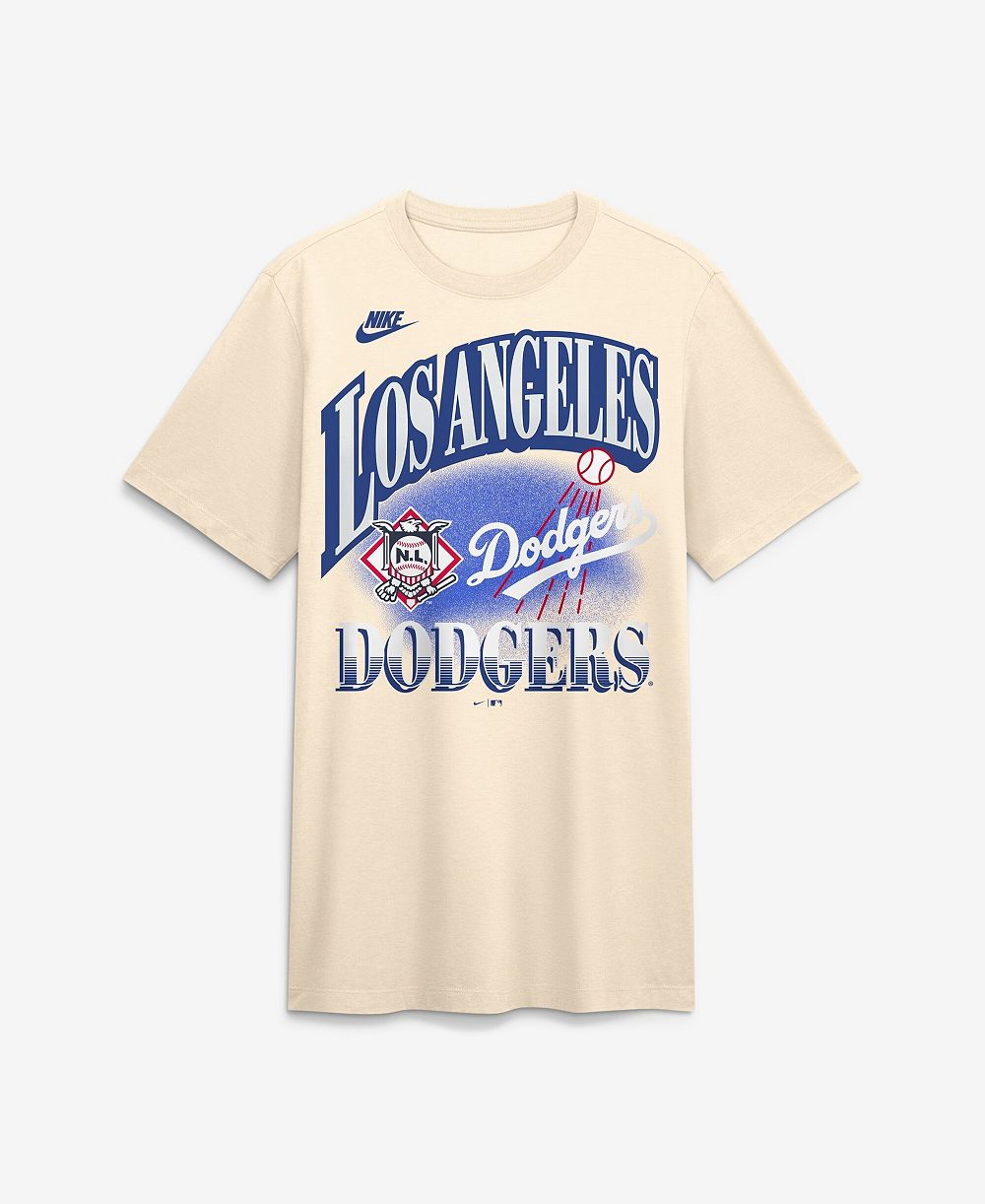 Мужская футболка Nike Natural Los Angeles Dodgers Vintage Tri-Blend