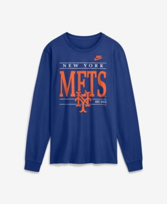 Мужская футболка Nike Royal New York Mets Cooperstown Graphic Long Sleeve