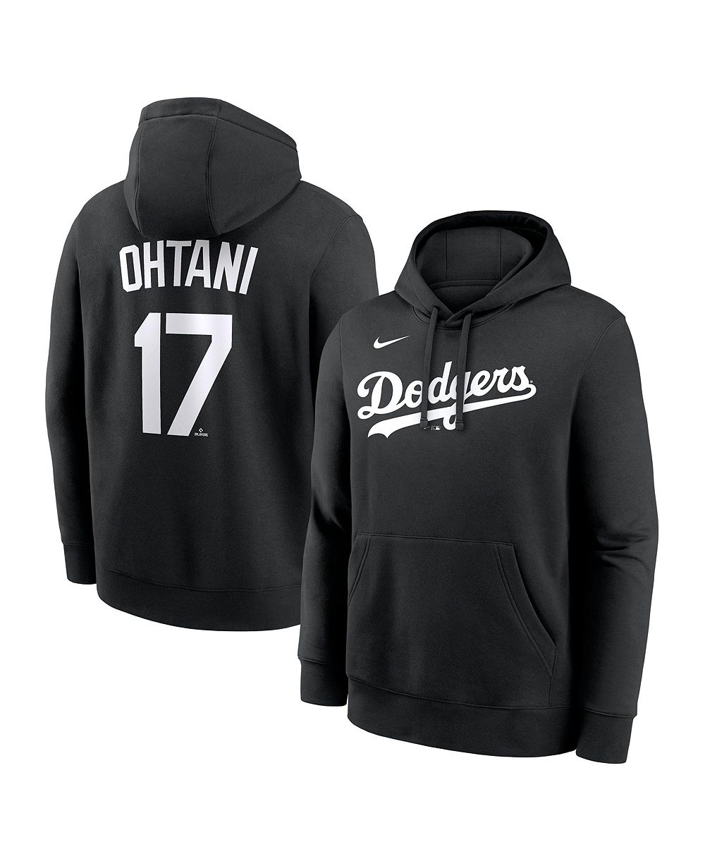 Мужское худи Nike Shohei Ohtani Black Los Angeles Dodgers Player Name Number Club Pullover