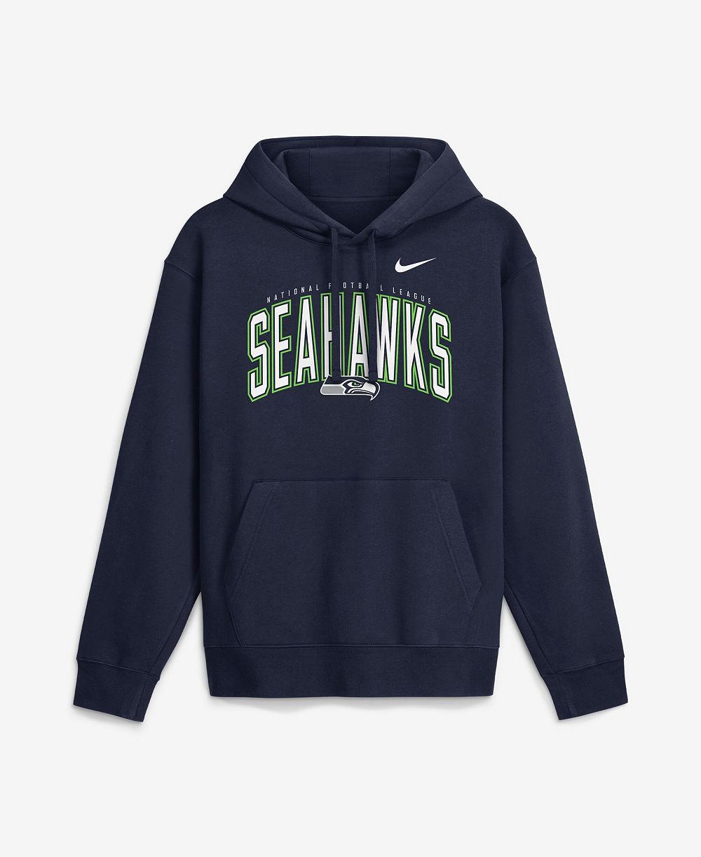 Nike Мужской худи Seattle Seahawks Expect Victory Club Fleece Pullover College Navy