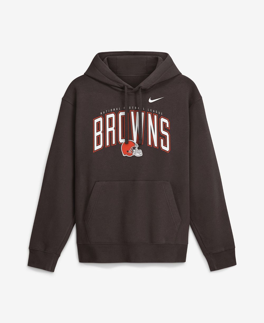 Nike Men's Brown Cleveland Browns Expect Victory Club Fleece Pullover Hoodie