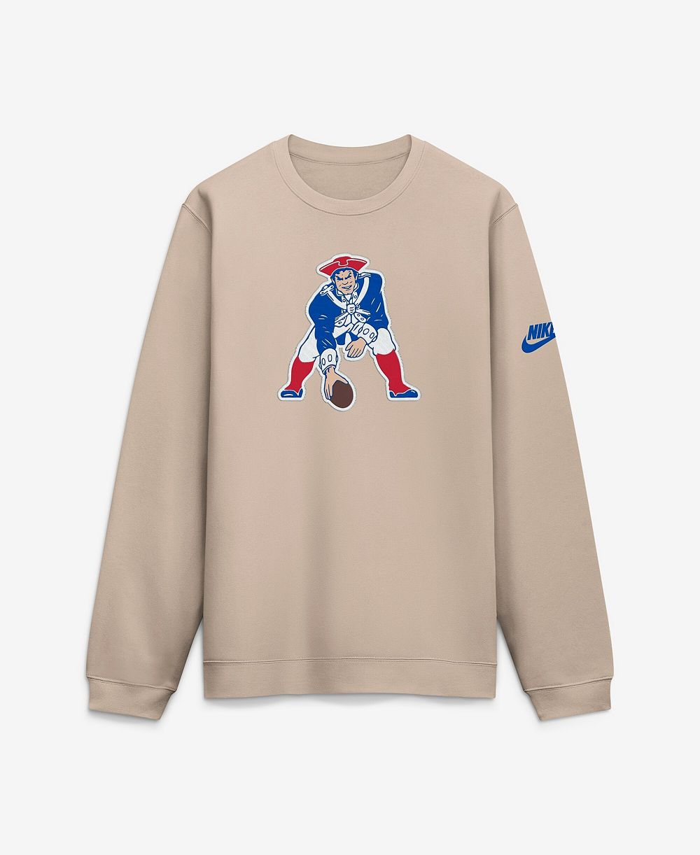 Мужское свитшот Nike New England Patriots I-Formation Rewind Club Crew песочного цвета